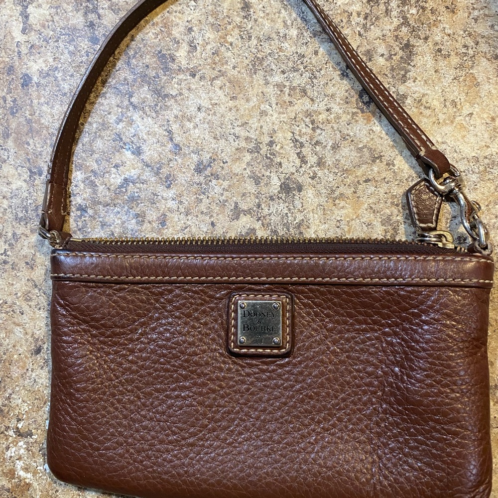 Dooney & Bourke Rich Brown Leather Wristlet